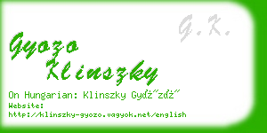 gyozo klinszky business card